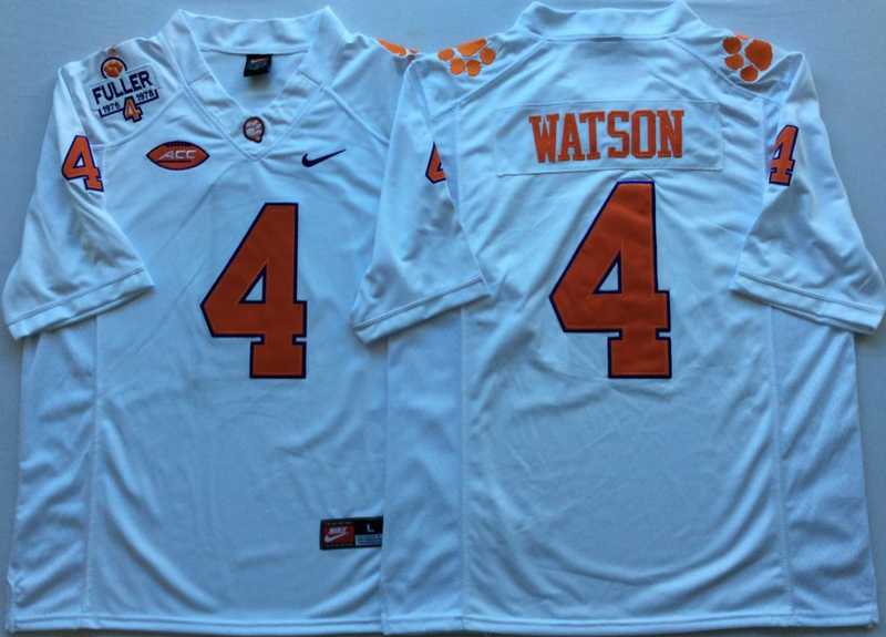 Clemson Tigers 4 Deshaun Watson White College Football Jersey,We sell and wholesale Clemson Tigers 4 Deshaun Watson White College Football Jersey on line form chian!